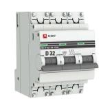  - Выключатель автоматический модульный 3п D 32А 4.5кА ВА 47-63 PROxima EKF mcb4763-3-32D-pro