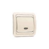  - Выключатель 1-кл. СП Mimoza 10А IP20 с подсветкой крем./крем. Makel 25021