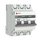  - Выключатель автоматический модульный 3п D 6А 4.5кА ВА 47-63 PROxima EKF mcb4763-3-06D-pro