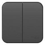  - Выключатель 2-кл. ОП Blanca 10А IP20 (сх. 5) 250В с изолир. пластиной антрацит SE BLNVA105016