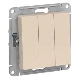  - Выключатель 3-кл. СП AtlasDesign 10А IP20 (сх. 1+1+1) 10AX механизм беж. SE ATN000231