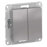  - Выключатель 2-кл. СП AtlasDesign 10А IP20 (сх. 5) 10AX механизм алюм. SE ATN000351