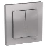  - Выключатель 2-кл. СП AtlasDesign 10А IP20 (сх. 5) 10AX в сборе алюм. SE ATN000352
