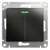 - Выключатель 2-кл. СП Glossa 10А IP20 (сх. 5а) 10AX с подсветкой механизм антрацит SE GSL000753