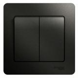  - Выключатель 2-кл. СП Glossa 10А IP20 (сх. 5) 10AX в сборе антрацит SE GSL000752
