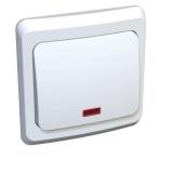  - Переключатель проходной 1-кл. СП Этюд 10А IP20 с подсветкой бел. SE BC10-007B